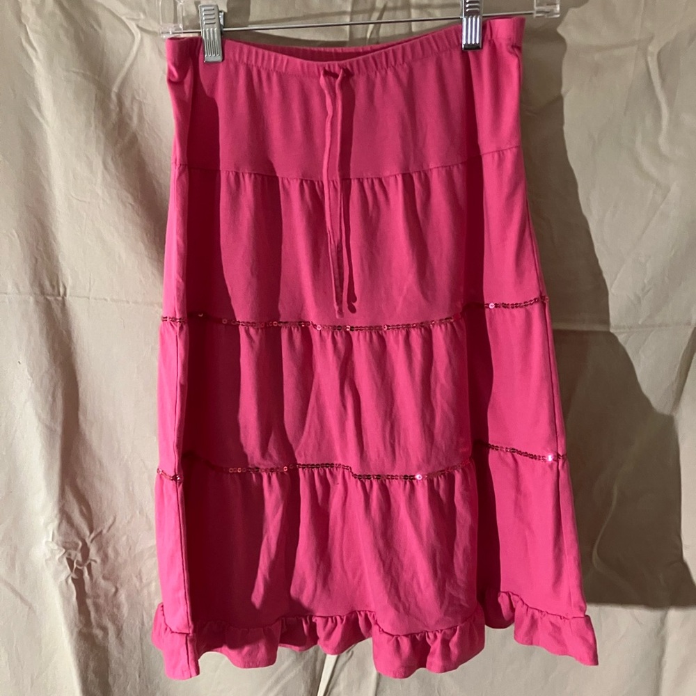 SO Pink Bubble Tiered Skirt Casual Resort Wear